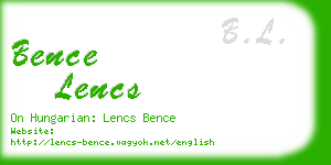 bence lencs business card